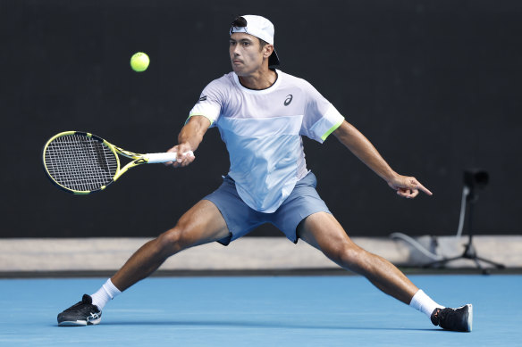 Jason Kubler in action against Sebastian Baez.