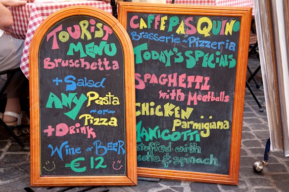 Translated menus translate to tourist dollars rather than food excellence.