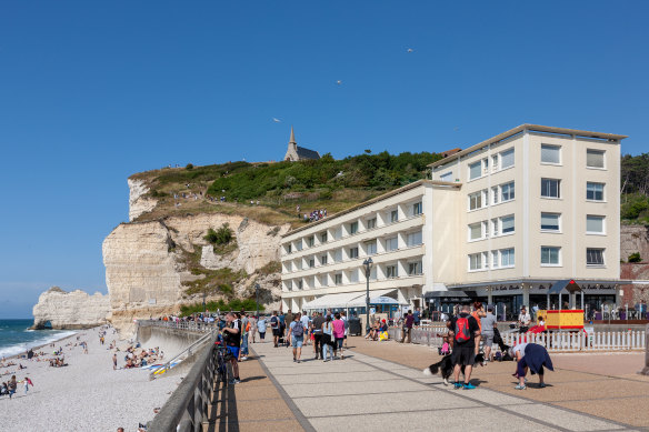 Étretat beach. A new campaign is underway to encourage visitors to other areas of France.