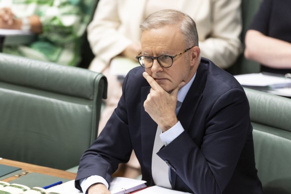 Prime Minister Anthony Albanese during Question Time on Monday.