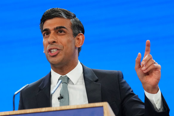 Prime Minister Rishi Sunak at Co<em></em>nservative Party Co<em></em>nference in Manchester recently.