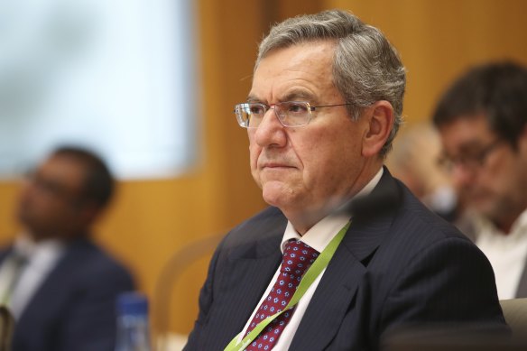 ASIC chiar Joe Longo at his first government committee hearing. This time at Senate Estimates. 