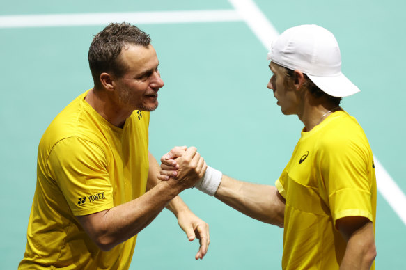 Lleyton Hewitt and Alex de Minaur are peas in a pod.