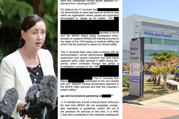 Mackay HHS also refused to answer repeated questions from the Brisbane Times about who ordered the redaction of large parts of the public findings and why.