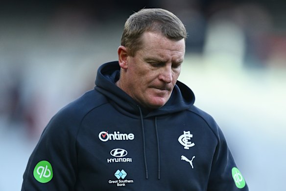 Carlton coach Michael Voss watched his side cough up another lead of more than 40 points on Sunday.