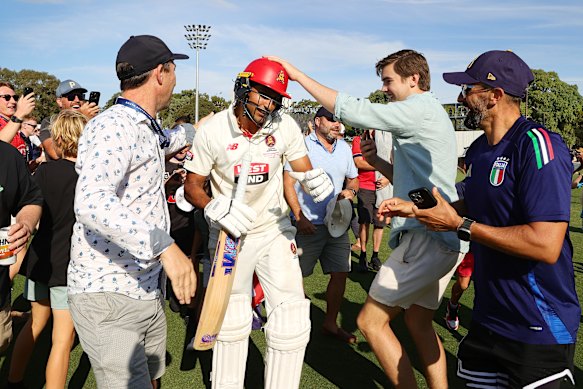 Jason Sangha was the toast of Adelaide after winning the Sheffield Shield.