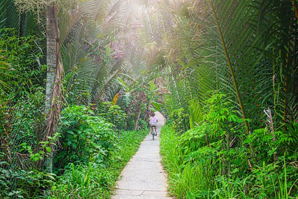 Cycling near Ben Tre, in the Mekong Delta.
