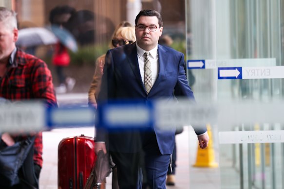 Bruce Lehrmann arriving at the Federal Court in Sydney on Wednesday.