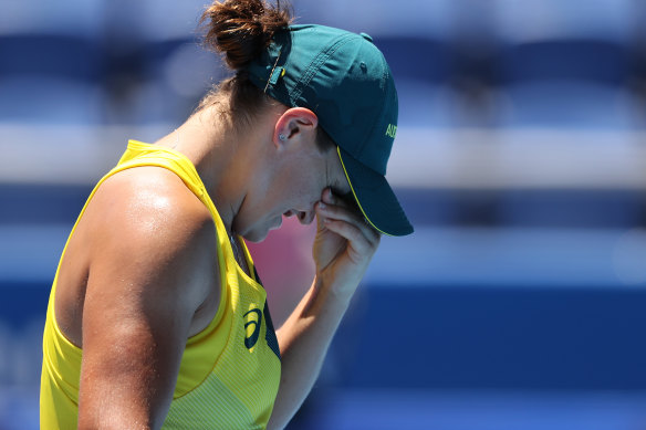 Ash Barty has crashed out in the first round.