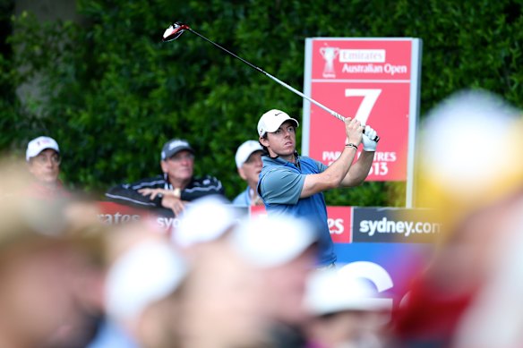 Rory McIroy playing in the Australian Open in 2014.