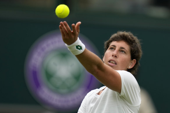 Spain’s Carla Suarez Navarro won the second set tiebreaker 7-1.