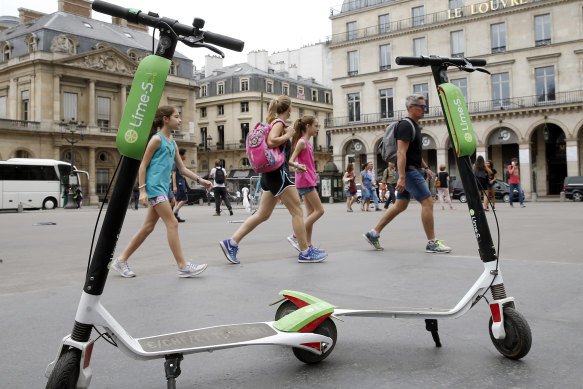 The e-scooters were introduced in Paris in 2018. 
