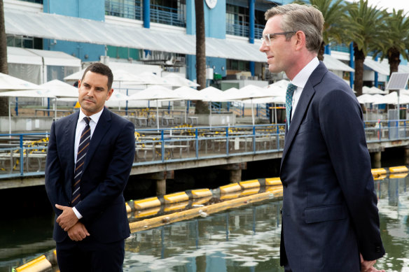 NSW Dominic Perrottet and Independent MP Alex Greenwich in November.