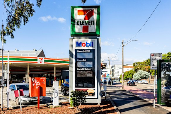 A petrol station in Camperdown, in inner Sydney, was out of all fuel bar 95 on Saturday afternoon.