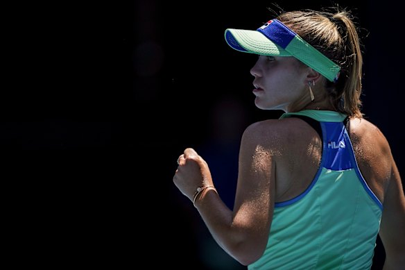 Barty-pooper: Rising star Sofia Kenin.