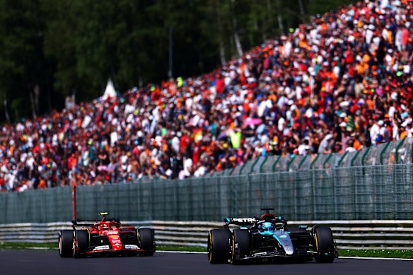 Trackside for the Belgium Grand Prix.