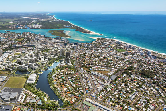The new central business district at Maroochydore is the destination for the passenger rail from Beerwah.
