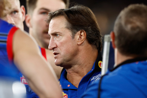 Bulldogs coach Luke Beveridge has taken the team to a drought breaking premiership and a grand final in eight completed seasons. 