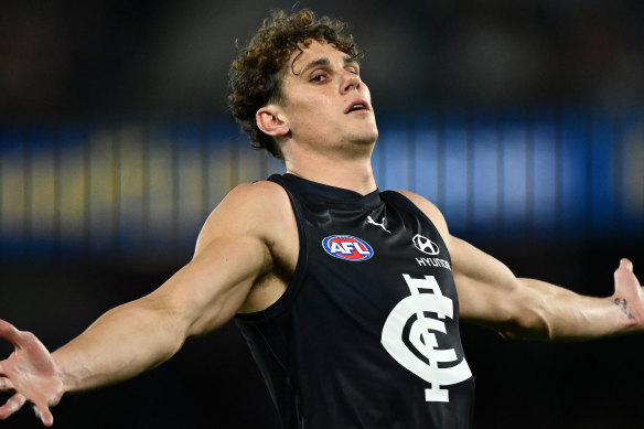 Big day out: Charlie Curnow feasted on struggling West Coast last season. What has he in store this season?