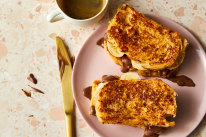 Oozy chocolate sourdough toastie.