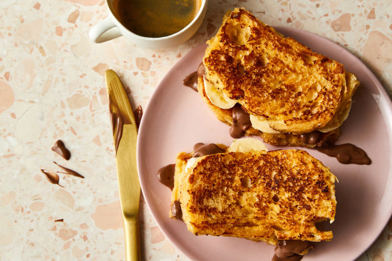Oozy chocolate sourdough toastie.
