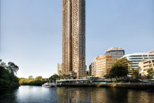 With office space: Meriton’s planned two-tower 180 George development in Parramatta. 
