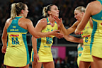 The Diamonds rallied together at half-time.
