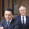 Former senator Nick Xenophon (left) and his former law firm partner Mark Davis.
