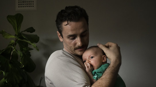 New dad Oliver Begg took a month off when five-week-old Iggy was born.