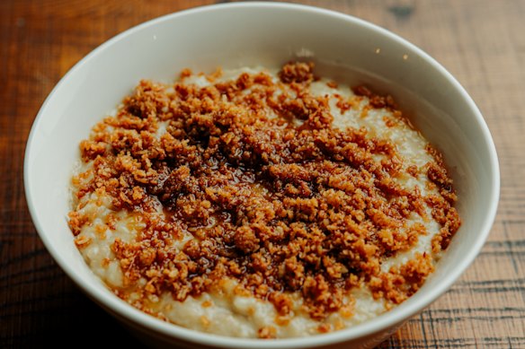 recipes Toby Wilson’s signature Anzac porridge.