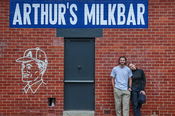 Outside Arthur’s Milk Bar in Kew.