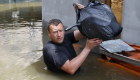 Kherson resident Andrii evacuates by boat on Thursday.