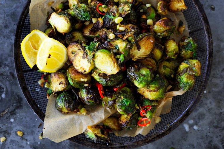 Adam Liaw gives Brussels sprouts the crispy salt and pepper treatment (ala squid).