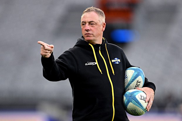 Coach Clark Laidlaw of the Hurricanes at Forsyth Barr Stadium.