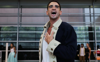 Wait for it: Lyndon Watts in rehearsal for Hamilton in Australia. 