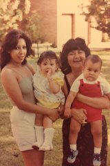 Jess Scully as a baby with her mother Trish aunt (tia) Loly and cousin Christian. 