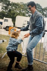 Rock’n’roll Shannon, aged 
three, on tour in Germany 
with her music promoter dad. 