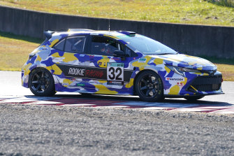 Toyota’s Corolla Sport H2 Concept vehicle, equipped with a hydrogen-powered engine.