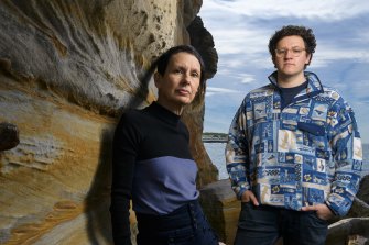 Artists Marina DeBris and Joel Adler.