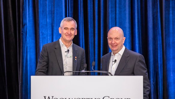 Woolworths chief executive Brad Banducci and chairman Gordon Cairns.