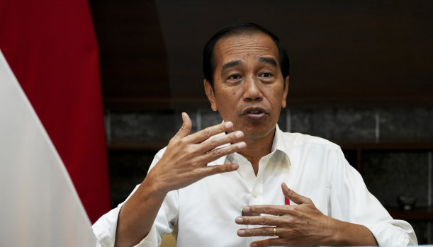 Indonesian President Joko Widodo speaks during an interview at the Presidential Palace in Jakarta last week.