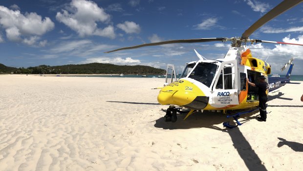 The RACQ Capricorn Helicopter Rescue Service was tasked to Great Keppel Island after a man was stabbed by a stingray barb.