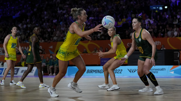 Australia’s Liz Watson during the Diamonds’ clash with South Africa.
