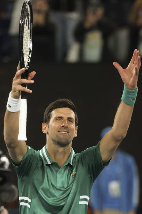 Love and respect: Novak Djokovic won over an initially lukewarm crowd on the first night of the Australian Open.