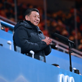Chinese President Xi Jinping attends the opening ceremony of the Beijing Winter Olympics.