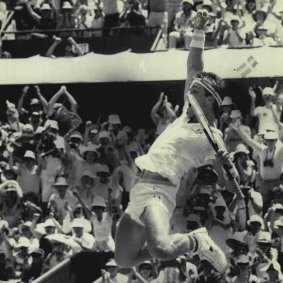 Rivalry? This is what it meant to Pat Cash when Australia beat Sweden in the Davis Cup in 1983.