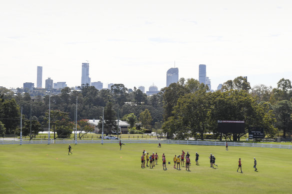The Swans trained on Tuesday in Brisbane at the home of AFL Queensland in Yeronga.