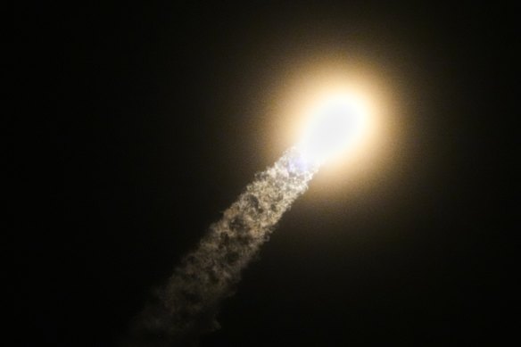 A SpaceX Falcon 9 rocket with a commercial crew of four launches from pad 39A at the Kennedy Space Centre in Cape Canaveral, Florida on  March 31.