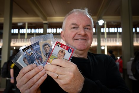 Lifelong passion: Shane Penrose with a few of the cards he’s collected in the past 50 years.