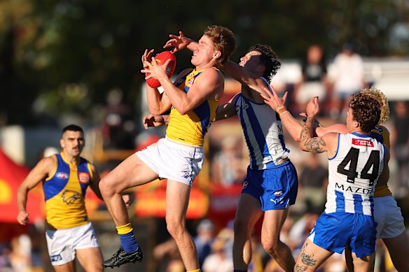 Harry Edwards did a fantastic job in defence on an otherwise frustrating day for West Coast.